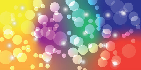 Colorful bokech, circles, abstract background bokeh effects in various colors design. Vector illustration