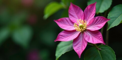 Italian leather flower Clematis viticella in bloom, growth, leather flower, flowers