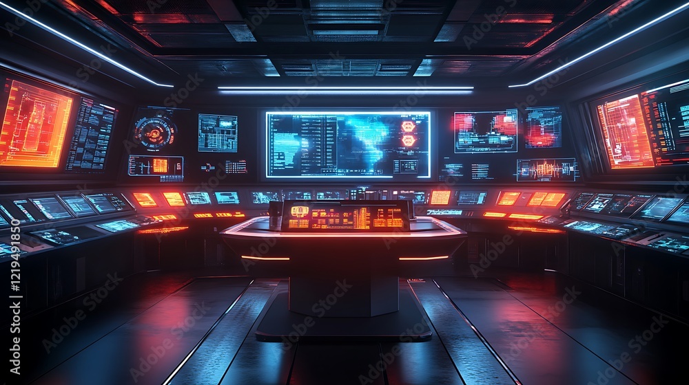 Poster a futuristic background featuring a holographic interface with floating data points and graphs, set 