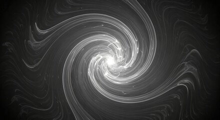 Abstract swirling black and white vortex with dramatic movement and energy