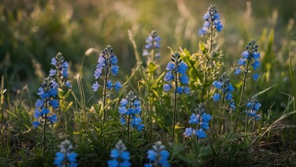 Obraz premium Blue flowers in the meadow