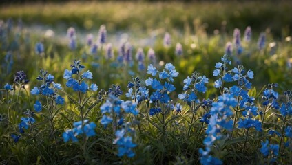Blue flowers in the meadow