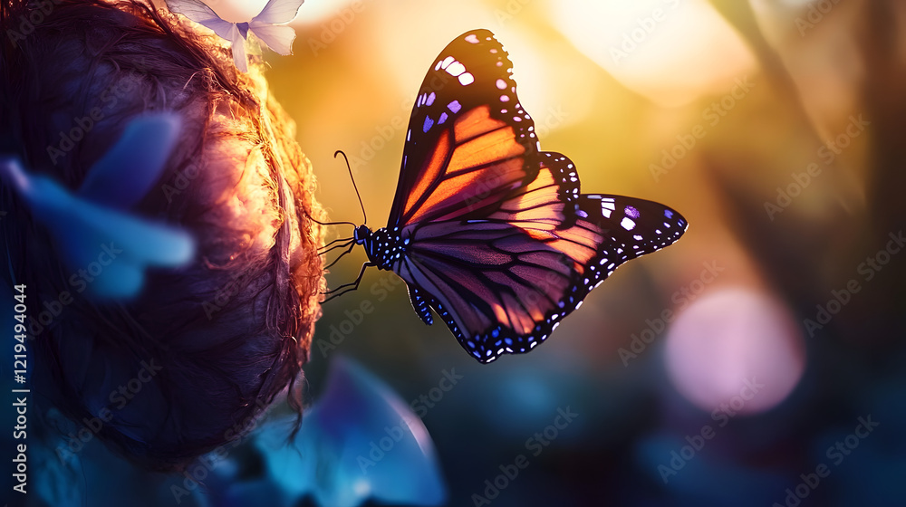 Poster a visual metaphor of a butterfly emerging from a cocoon, representing transformation and freedom
