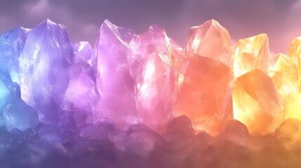 Vibrant Crystal Mountains A Rainbow Huescape