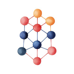 Obraz premium A molecular structure composed of colorful spheres and connecting lines, representing a chemical or scientific concept.