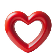 3d red heart isolated on white background