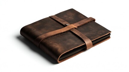 Obraz premium Handmade Leather-Bound Photo Album: A Rustic Charm