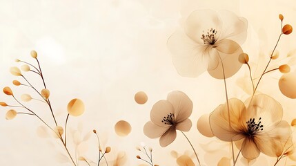 Delicate Brown Floral Abstract Art Design