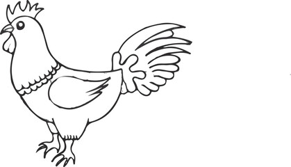 Hen drawing