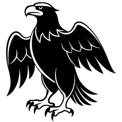 Powerful Black and White Eagle Silhouette Design