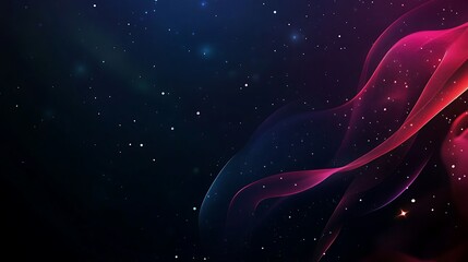 Obraz premium Abstract Cosmic Waves Flowing Through Starry Space