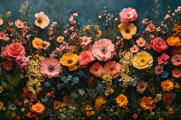 Vibrant Summer Blooms Arranged In A Lush Floral Display