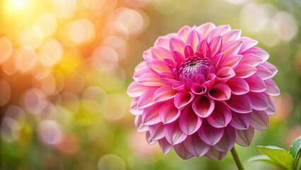 Obraz premium Stunning Pink Dahlia Blooms, Close-Up View with Copy Space