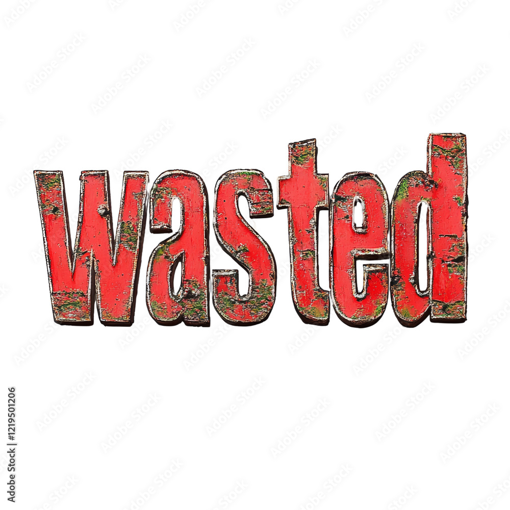 Poster the image shows the word wasted rendered in a distressed red typeface against a black background.