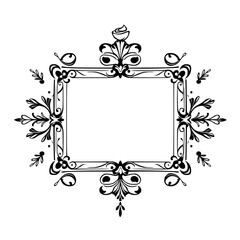 Elegant Floral Frame Design: Vintage Ornament Border, Classic Vector Illustration, Decorative Pattern Template for Background Decoration