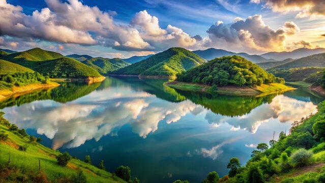 Stunning Tham Sao Hin Phayanak Reservoir Panorama, Mae Sai, Chiang Rai, Thailand