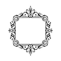 Elegant Flourish Frame: Vintage Ornament Border, Vector Floral Design. Perfect for Classic Backgrounds, Templates, and Decoration.