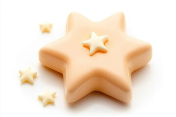 Bright Plasticine Star With Uneven Points in Yellow Placed on a Clean White Background for Creative and Fun Art Projects