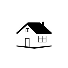 Simple House Icon: Minimalist Black and White House Illustration, Perfect for Real Estate, Architecture, and Home-related Designs