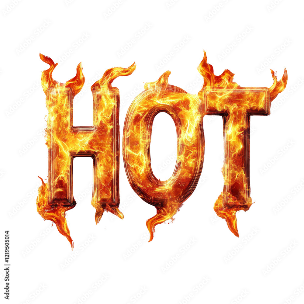 Poster the image shows the word hot rendered in flaming letters against a black background.