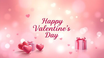 High-resolution stock photo of a Happy Valentines Day greeting card featuring elegant calligraphic design with hand-drawn text lettering and heart shapes. 