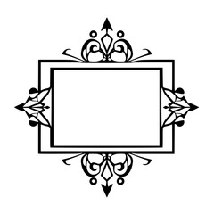 Ornate Frame Design: Vintage Decorative Border, Vector Art, Geometric Pattern, Black and White, Template for Design Projects