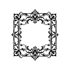 Elegant Vintage Floral Frame Border Design: Perfect for Wedding Invitations, Luxury Branding, and Classic Decor