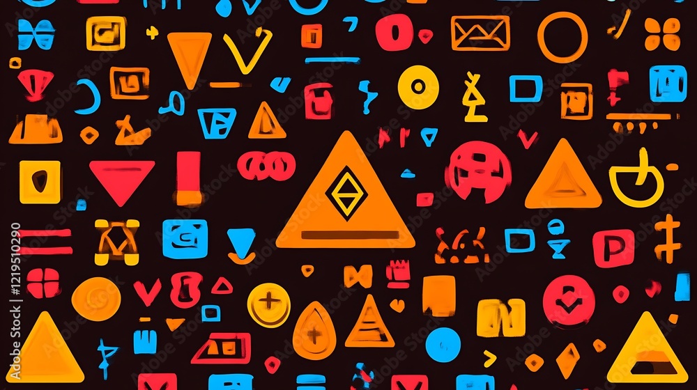Poster abstract colorful geometric shapes pattern design