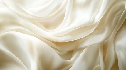 Obraz premium Creamy Draped Silk Fabric Abstract Background