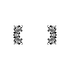 Elegant Black and White Floral Frame Design: Vintage Classic Border Ornament for Decoration