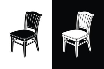 Dining chair  icon vector on White Background ,Vector Art Illustration on white background.