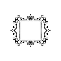 Elegant Vintage Floral Frame Border Design: Decorative Flourish Pattern for Backgrounds and Templates