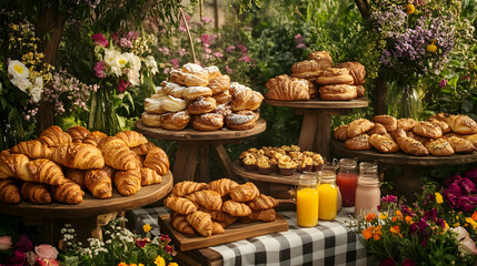 A delightful display of freshly baked pastries and bread