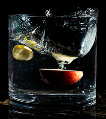 Fruit Splashing in a Glass