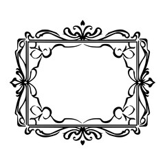 Elegant Vintage Frame: Decorative Border Design, Classic Ornament, Floral Pattern, Vector Art,  Background Template, Graphics, Stylish Decoration