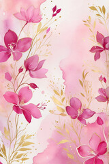 Abstract creative pink wave banner watercolor Gradient hot pink Vignette Concrete Minimalist Background Design with abstract stripe Hand painted.