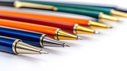 Colorful Pens Closeup: A Vibrant Collection of Writing Instruments