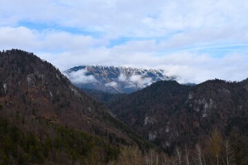 View of Draga valley and Begunjščica mountain in Karavanke in Gorenjska, Slovenia