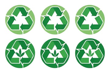 Obraz premium Set of recycling arrows, representing using recycled resources