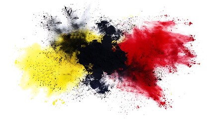 Explosion of colored powder, isolated on white background. Abstract colored background