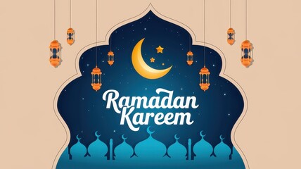 Naklejka premium Ramadan Kareem Festive Greeting Card Design