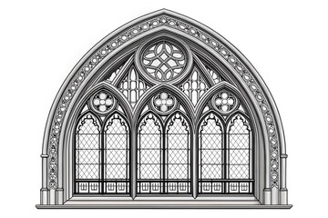 Medieval Gothic contour window.