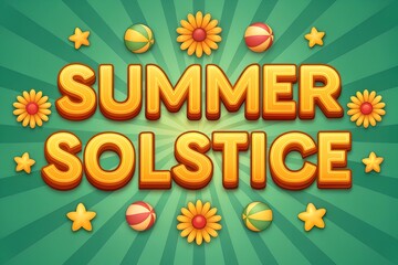 Summer solstice lettering. Elements for invitations, posters, greeting cards.