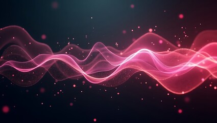 Abstract green and pink wavy gradient background. Generative Ai.