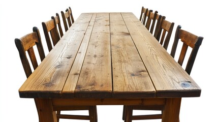 Rustic Farmhouse Dining Table with Wooden Chairs