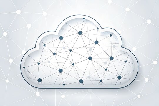 Abstract Geometric Network Background with Cloud Computing Elements 