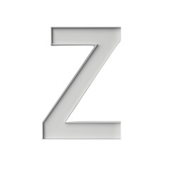 White Z letter isolated