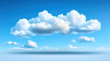 Fluffy Cumulus Clouds in a Blue Sky