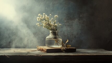 Still life with vintage vase and soft lighting