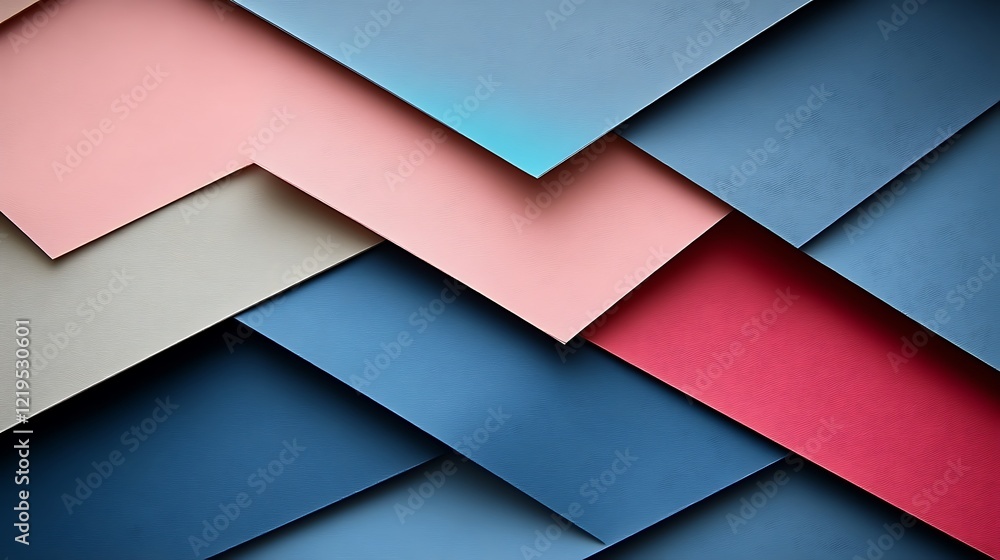 Poster abstract geometric pattern of colorful layered papers